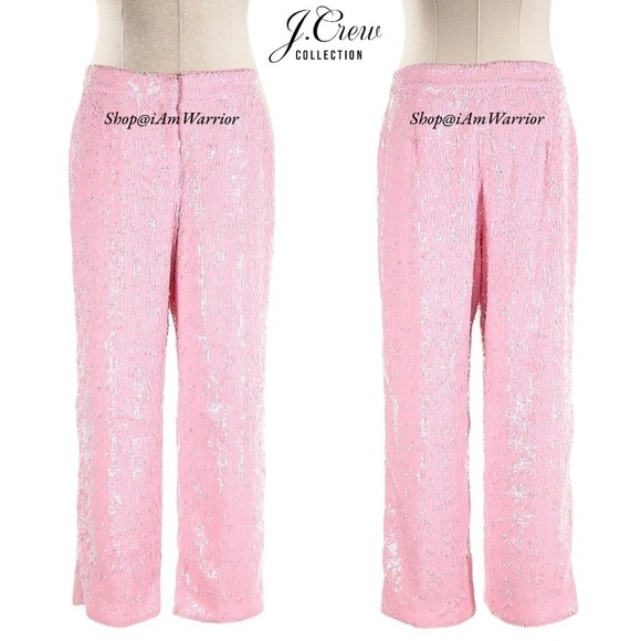 J.Crew Collection NWT bubblegum high waisted pink sequin pants *shop@iamwarrior - Picture 4 of 13